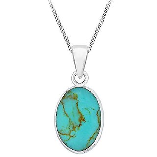 Ceylonmine- Turquoise Silver Pendant 9.25 Ratti Original & Good Qualilty Firoza Turquoise Silver Pendant / Locket For Girl & Women Ceylonmine- Turquoise Silver Pendant 9.25 Ratti Original & Good Qualilty Firoza Turquoise Silver Pendant / Locket For Girl & Women