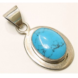 Ceylonmine -Firoza Pendant Natural Original Stone White Gold Plated Pendant For Women Girls 9.25 Ratti Ceylonmine -Firoza Pendant Natural Original Stone White Gold Plated Pendant For Women Girls 9.25 Ratti