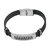 Shiv Jagdamba Men Wristband Charm Biker Stylish Black Silver Stainless Steel Leather Bracelet