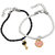 Shiv Jagdamba Best Friend Lock Key Couple Handmade Loves Black White Silver Zinc Leather Bracelet