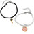 Shiv Jagdamba Best Friend Lock Key Couple Handmade Loves Black White Silver Zinc Leather Bracelet