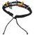 Shiv Jagdamba Leaf Cuff Handmade Braided Three Layer Black Leather Metal Bracelet For Men And Women