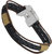 Shiv Jagdamba Rope Type Biker Black Leather Bracelet For Men And Women