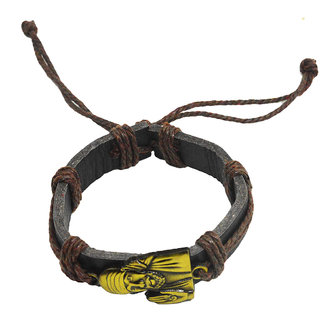                       Shiv Jagdamba Lord Sai Baba Leather Bracelet                                              