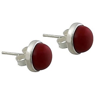 Ceylonmine - Coral Earrings Original & Unheated Gemstone Moonga Stud Earring For Women & Girl Ceylonmine - Coral Earrings Original & Unheated Gemstone Moonga Stud Earring For Women & Girl