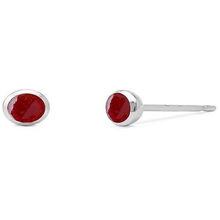 Ceylonmine - Coral Stud Earring Original & Unheated Proble Moonga Earring Silver Ceylonmine - Coral Stud Earring Original & Unheated Proble Moonga Earring Silver