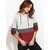 Women's Raglan Sleeve Pocket Fleece Hoodie by Vivient - Grey/Red