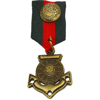Shiv Jagdamba Anchor Medal Ribbon Military Badge Brooch