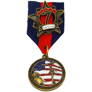                       Shiv Jagdamba Medal Shape Ribbon Military Badge Brooch                                              
