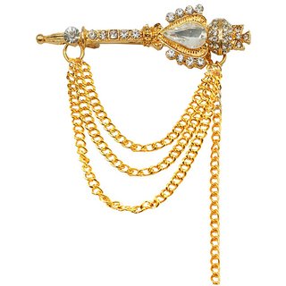                       Shiv Jagdamba Angel Stick Lapel Pin With Hangging Chain                                              