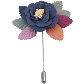 Shiv Jagdamba Lapel Flower Pin Rose For Wedding Boutonniere Stick Multicolor Fabric Stainlesssteel Brooch