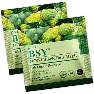 Priis - Black Hair Magic Hair Dye Shampoo, 12 Ml - Pack Of 24 Sachets