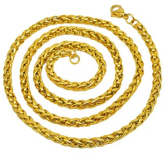                       Shiv Jagdamba 4Mm Thickness Rope Wheat Link Stylish Fashion Unisex Chain For Men And Women                                              