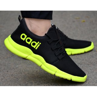 Buy Aadi Black Mesh Running Sport Shoes 