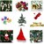 Christmas Combo For 13 Pcs - 1 Feet Christmas Tree, Santa Cap, Red Rice Light And Tree Decorations Set (Balls, Bells,