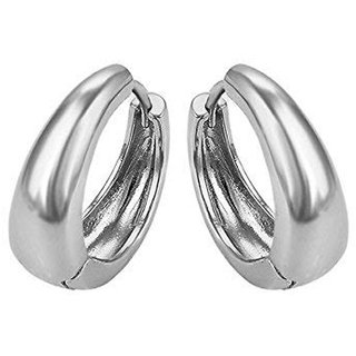                       Shiv Jagdamba Men Jewellery Sterling Silver Stainless Steel Hoop Earring                                              