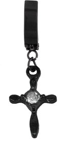 Shiv Jagdamba Cross Jesus Christ God Hangging Piercing Surgical Black Stainless Steel Hoop Earring