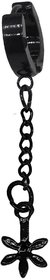 Shiv Jagdamba Best Selling Leaf Charm Long Chain Black Stainless Steel Hoop Earring