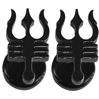                       Shiv Jagdamba Religious Jewelry Lord Shiv Trishulpiercing Jewelry Black Stainless Steel Stud Earing For Men Women                                              