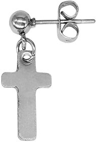 Shiv Jagdamba Religious Jewelry Christmas Jesus Cross Silver Stainless Steel Stud Earring