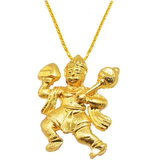                       Shiv Jagdamba Pawan Putra Gadhadhari Jai Veer Hanuman Locket With Chain                                              