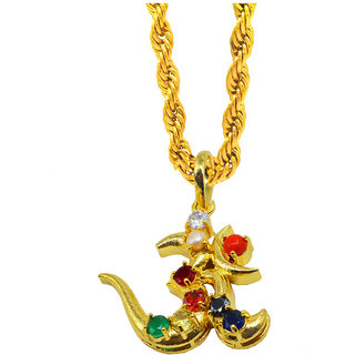                       Shiv Jagdamba Religious Jewellery Trishul Om Locket With Chain                                              