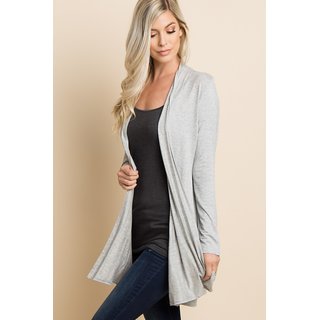 Vivient Women Grey Full Sleeve Long Shrug