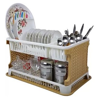Buy Evershine New Draining Tray Dish Drainer Drying Rack Tray Sink Holder Basket Dish Rack Kitchen Accessories Brown Color Online Get 68 Off
