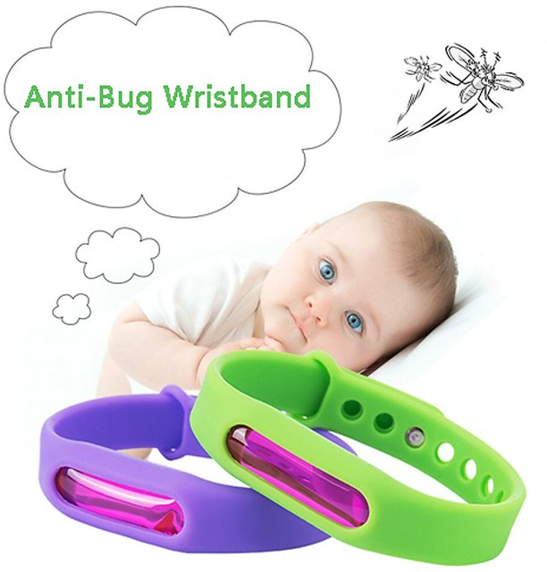 2 Pieces Anti Mosquito Repellent Wrist band Waterproof Cartoon Bracelet for  Baby Kids Children Silicone Assorted
