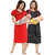 Be You Red-Black Cotton Women Maternity Nighty For Feeding (Pack Of 2) - Free Size