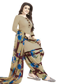 Women Shoppee Women's Beige, Maroon, Blue Printed Salwar Suit Material