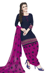 Women Shoppee Women's Blue, Pink Printed Salwar Suit Material