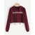 Raabta Maroon Baby Girl Print Crop Sweat Shirt