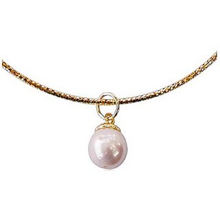                       CEYLONMINE unheated pendant pearl stone 7.25 ratti moti original & natural stone locket for women & girl                                              