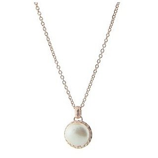                       CEYLONMINE pearl pendant original stone moti 7.25 ratti unheated & lab certified stone pendant for women & gir;s                                              
