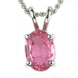                       CEYLONMINE sapphire pendant natural pink sapphire 5.25ct lab certified stone for girl                                              