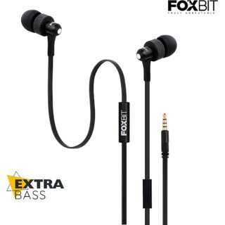                       Foxbit FX500 in-Ear Super Explosive Bass Wired Headphones with in-Built Microphone (Black)                                              