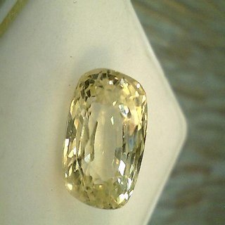                       natural Yellow sapphire stone 5.25 ratti original  lab certified gemstone pukhraj for unisex by Ceylonmine                                              