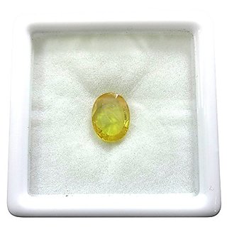                       Yellow Sapphire Stone Unheated Untreated Pukhraj Gemstone 8.25 Ratti For U                                              