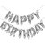 Happy Birthday Letter Foil Balloon Set of (Silver)+HD Metallic Balloons (Black and Silver) Pack of 30pcs for Decoration