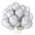 Happy Birthday Letter Foil Balloon Set of (Silver)+HD Metallic Balloons (Black and Silver) Pack of 30pcs for Decoration