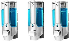 SKS - Clean Home Dispenser set of 3 pcs with key 400 ml Gel, Lotion, Soap, Conditioner, Shampoo Dispenser (Steel)