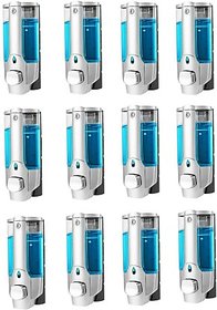 SKS - Clean Home Dispenser with Key Set of 12 pcs 400 ml Gel, Lotion, Soap, Conditioner, Shampoo Dispenser (Steel)