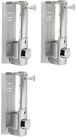 SKS - Clean Home Dispenser with Key Set of 3 pcs 500 ml Gel, Lotion, Soap, Conditioner, Shampoo Dispenser (Steel)