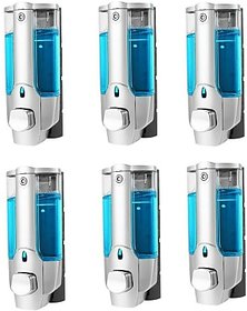 SKS - Clean Home Dispenser with Key Set of 6 pcs 400 ml Gel, Lotion, Soap, Conditioner, Shampoo Dispenser (Steel)
