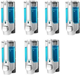 SKS - Clean Home Dispenser with Key Set of 7 pcs 400 ml Gel, Lotion, Soap, Conditioner, Shampoo Dispenser (Steel)