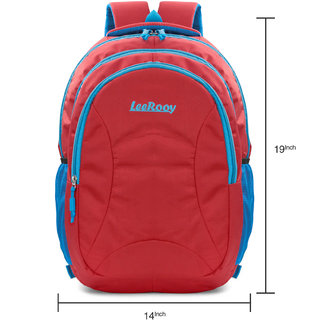                       LEEROOY Red stylish canvas school,college and travel bag Waterproof School Bag  (Red, 30 L)                                              