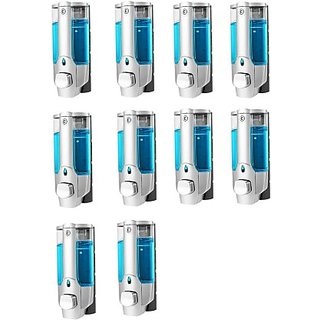 SKS - Clean Home Dispenser with Key Set of 10 pcs 400 ml Gel, Lotion, Soap, Conditioner, Shampoo Dispenser (Steel)