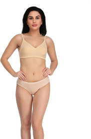 Empisto Branded Skin,Peach Color Cotton Fabric Lingerie Set