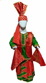 Chandu Ki Dukan Bhangra Boy Red And Green Traditional Costume Of State For Boys